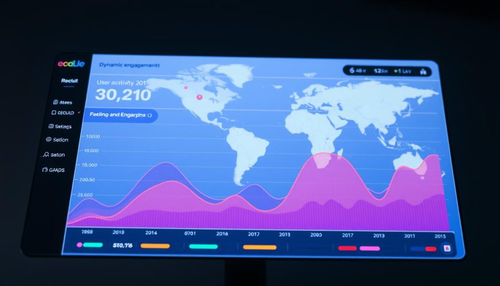 A sleek, modern market analysis app with a clean, intuitive interface showcasing dynamic engagement trend visualizations. In the foreground, a line graph depicts user activity over time, with smooth curves and vibrant color gradients. The middle ground features a scatter plot highlighting user demographics, while in the background, a world map highlights global connectivity and reach. The lighting is soft and diffuse, creating a professional, data-driven atmosphere. The camera angle is slightly elevated, providing an overview of the app's analytical capabilities. A sleek, modern market analysis app with a clean, intuitive interface showcasing dynamic engagement trend visualizations. In the foreground, a line graph depicts user activity over time, with smooth curves and vibrant color gradients. The middle ground features a scatter plot highlighting user demographics, while in the background, a world map highlights global connectivity and reach. The lighting is soft and diffuse, creating a professional, data-driven atmosphere. The camera angle is slightly elevated, providing an overview of the app's analytical capabilities.